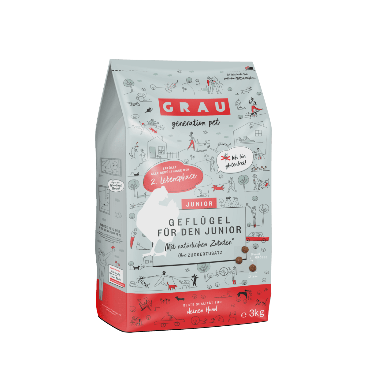 GRAU suva hrana za mlade pse - Perad - 3kg